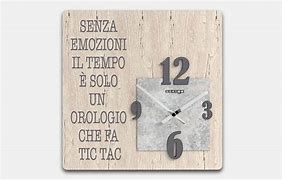 Orologio da parete in legno con frase, Estego